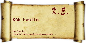 Kék Evelin névjegykártya